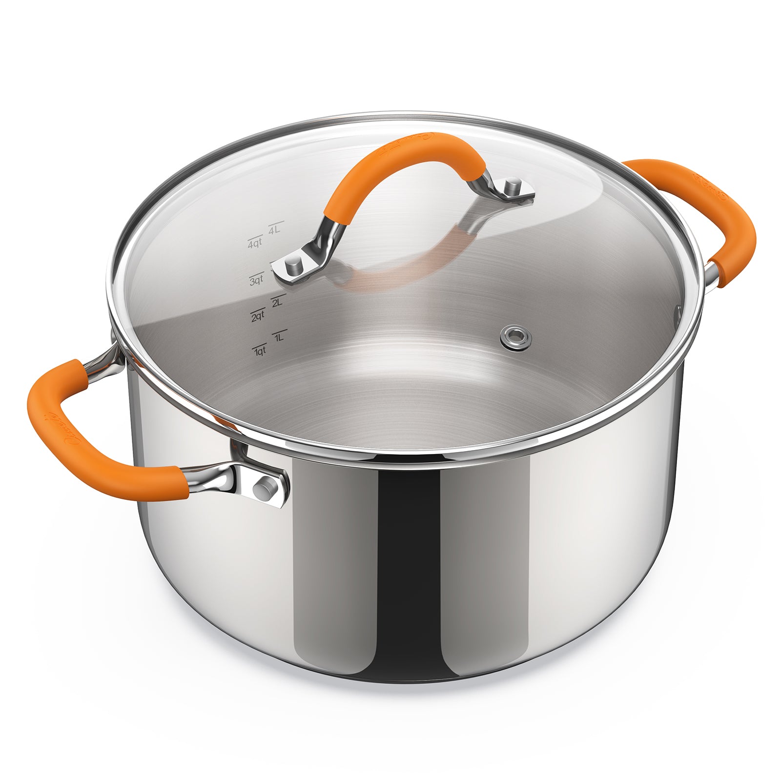 Stainless Steel Stock Pot with Lid, 5.2 qt / 4.92 L — Ciwete (view 2)