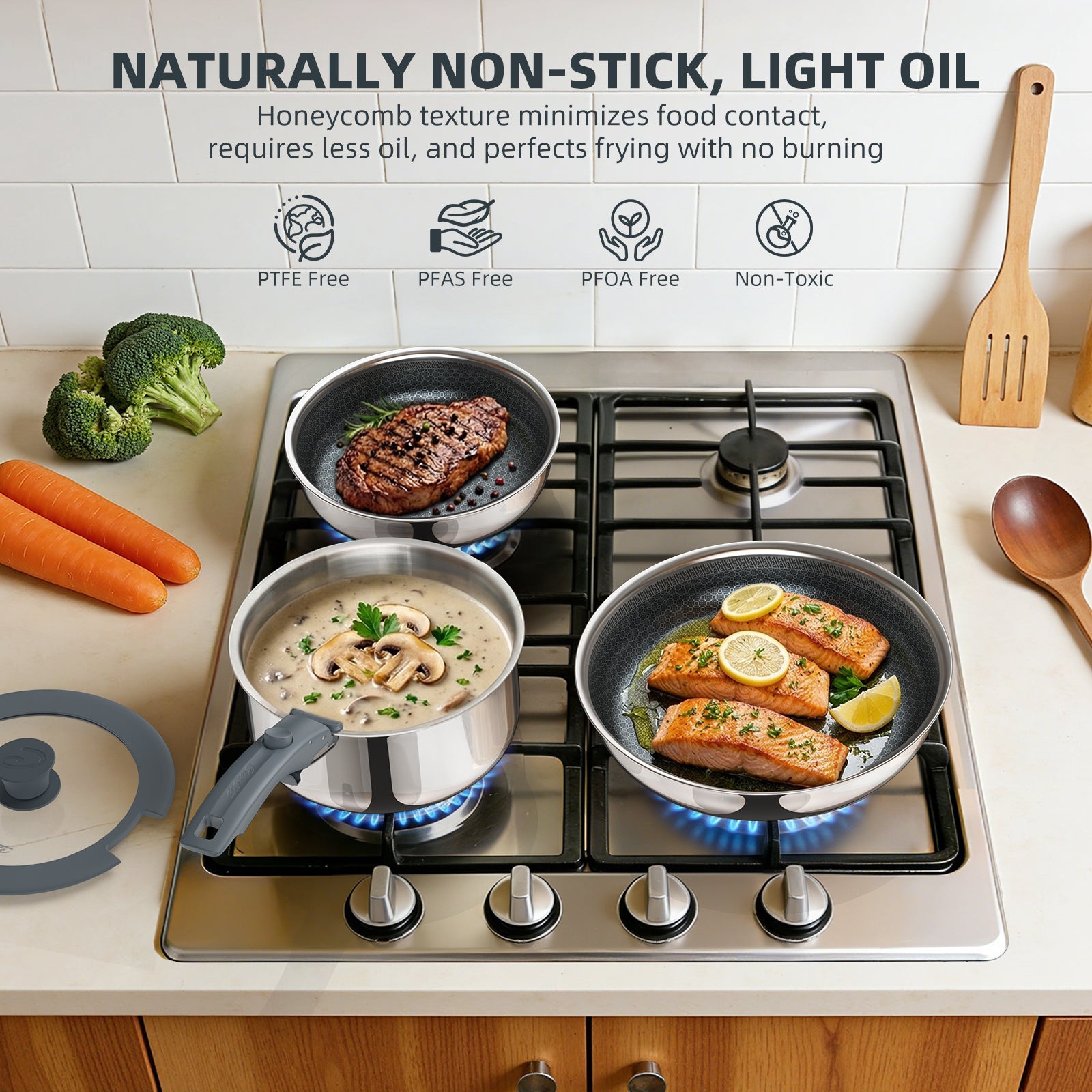 6-Piece Hybrid Stainless Steel Cookware Set — Ciwete (view 6)