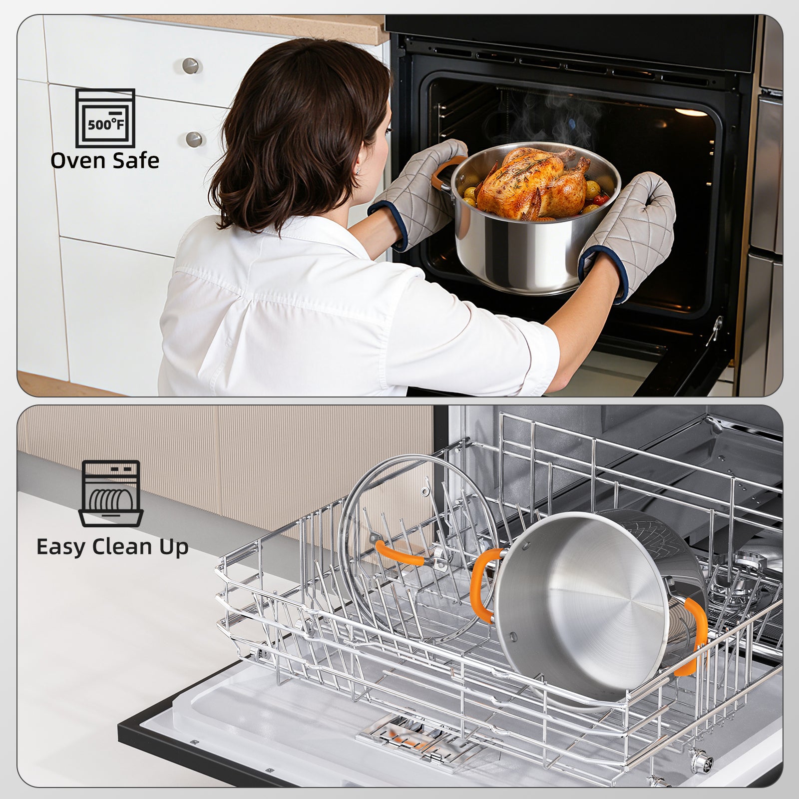 Stainless Steel Stock Pot with Lid, 5.2 qt / 4.92 L — Ciwete (view 8)