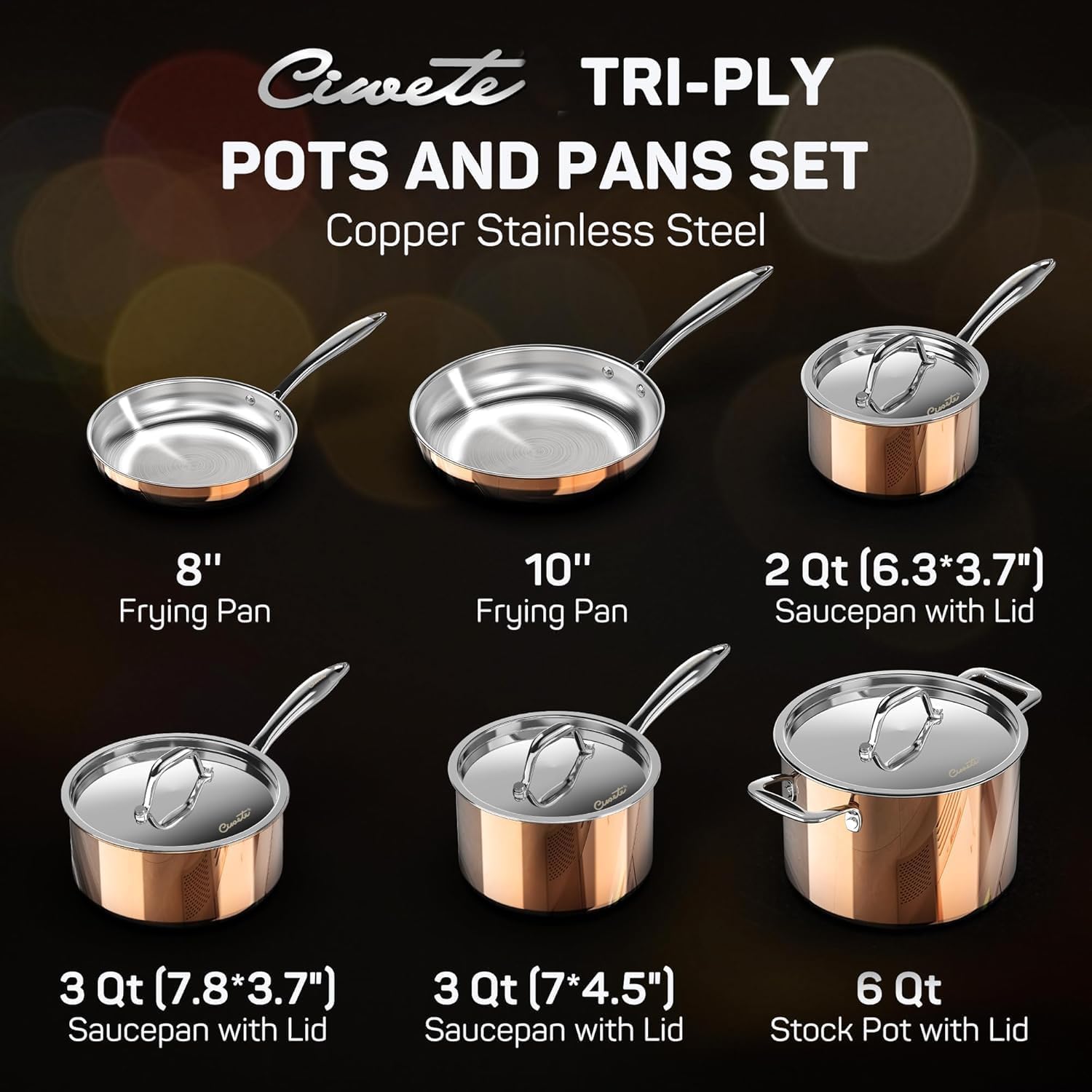 10-Piece Stainless Steel Cookware Set — Ciwete (view 7)