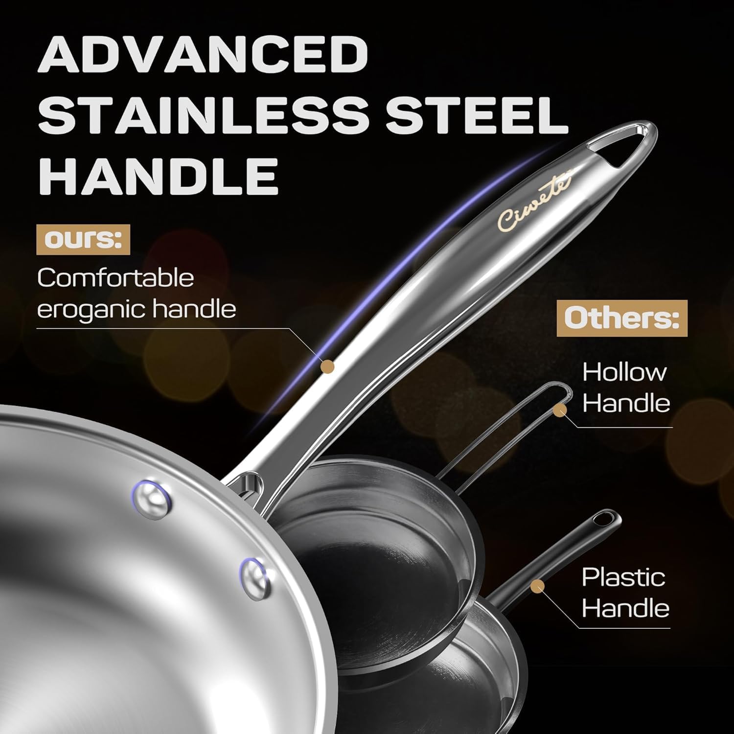 11-Piece Stainless Steel Cookware Set — Ciwete (view 6)