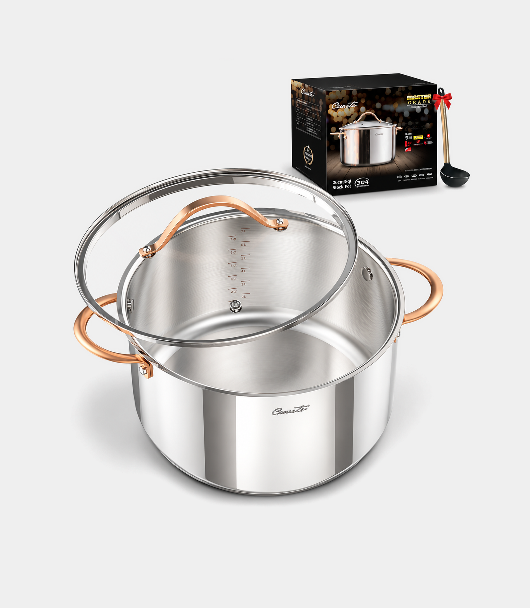 Stainless Steel Stock Pot with Lid, 8 qt / 7.57 L — Ciwete