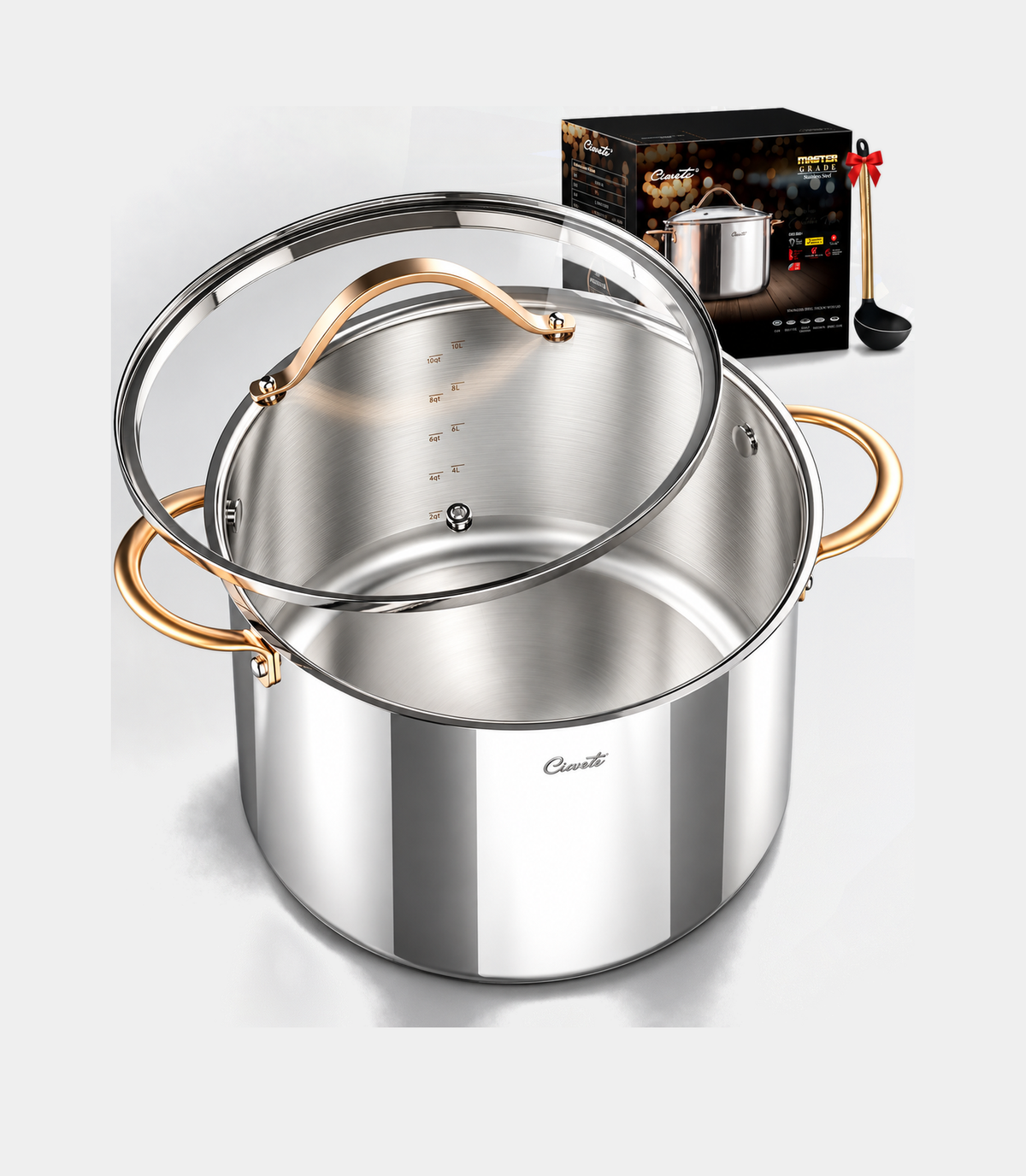 Stainless Steel Stock Pot with Lid, 12 qt / 11.36 L — Ciwete