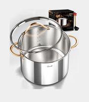 Ciwete Stainless Steel Stock Pot with Lid, 12 qt / 11.36 L