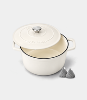 Enameled Cast Iron Dutch Oven, 4.4 qt / 4.16 L, Cream White
