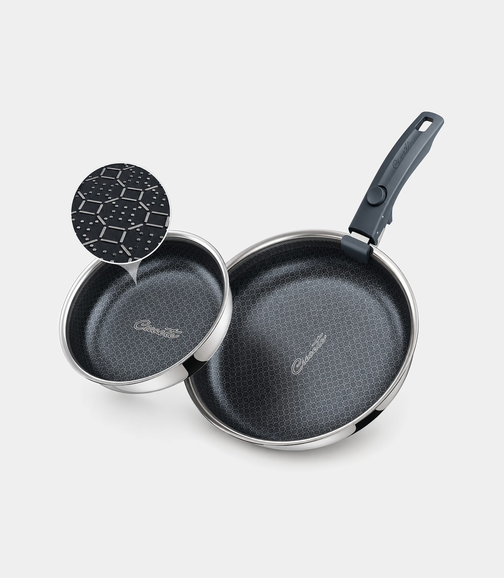 3-Piece Hybrid Nonstick Frying Pan Set, 8 & 9.5 in — Ciwete