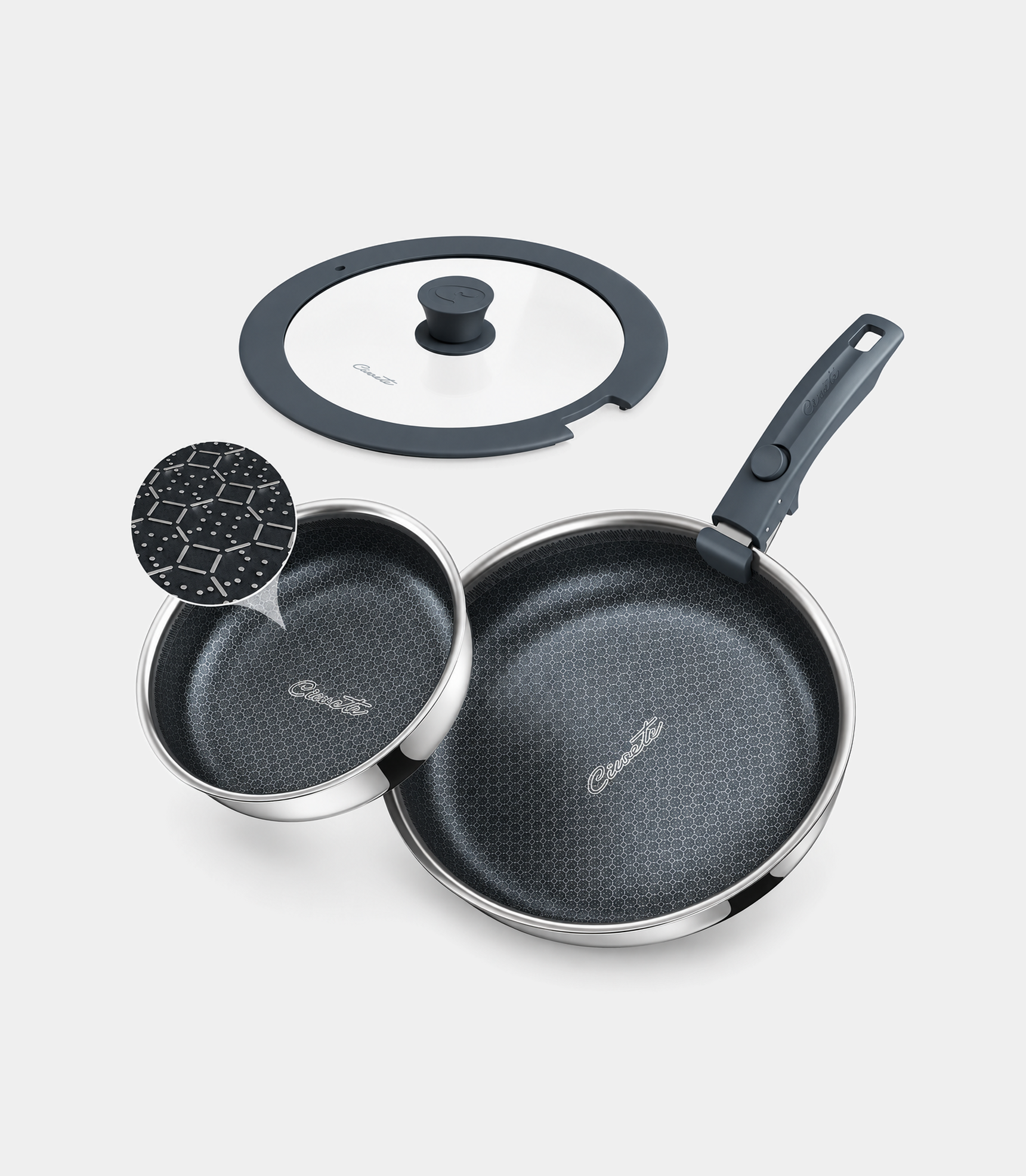 4-Piece Hybrid Nonstick Frying Pan Set, 8 & 9.5 in — Ciwete