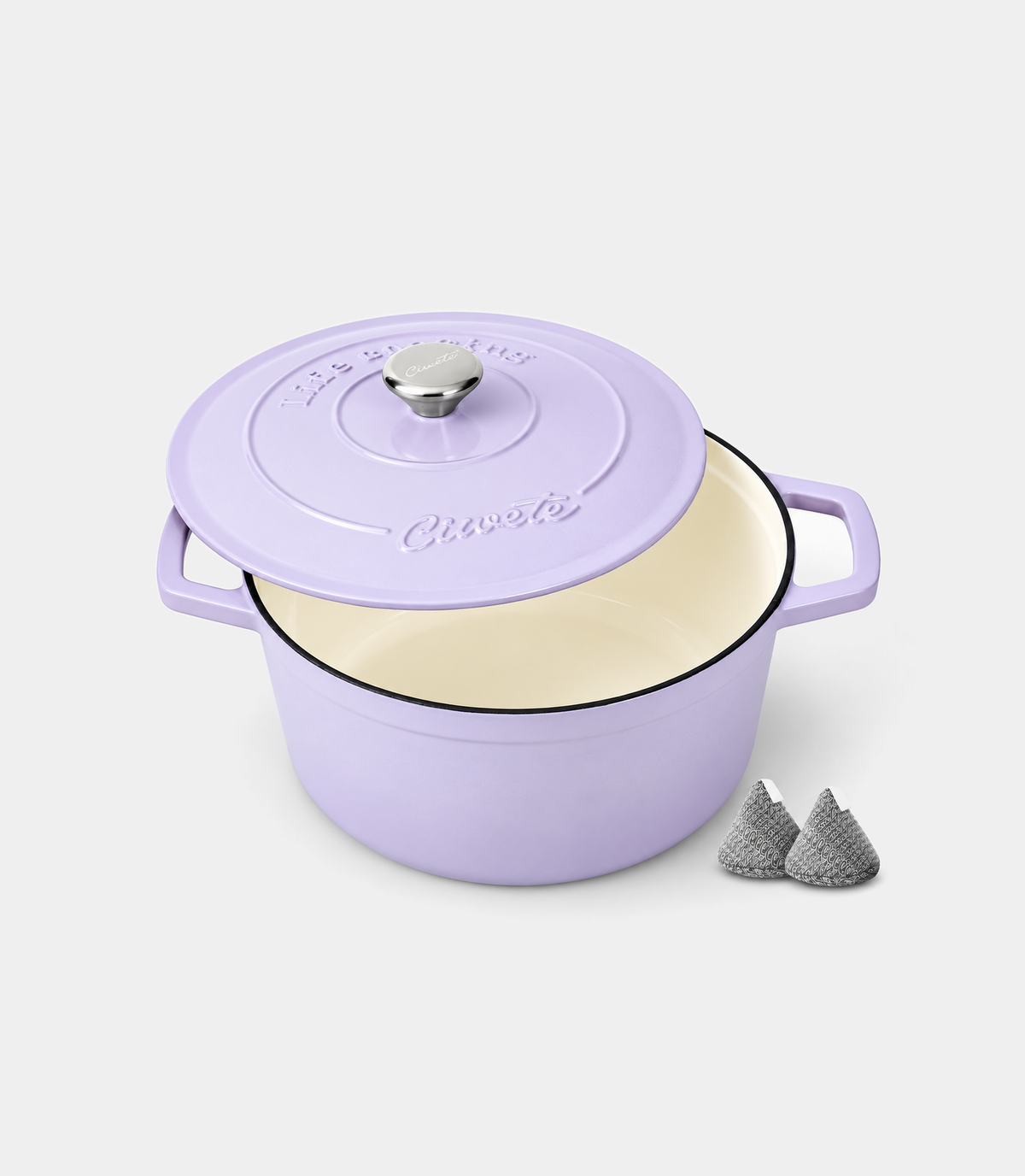 Enameled Cast Iron Dutch Oven, 6 qt / 5.68 L, Light Purple — Ciwete