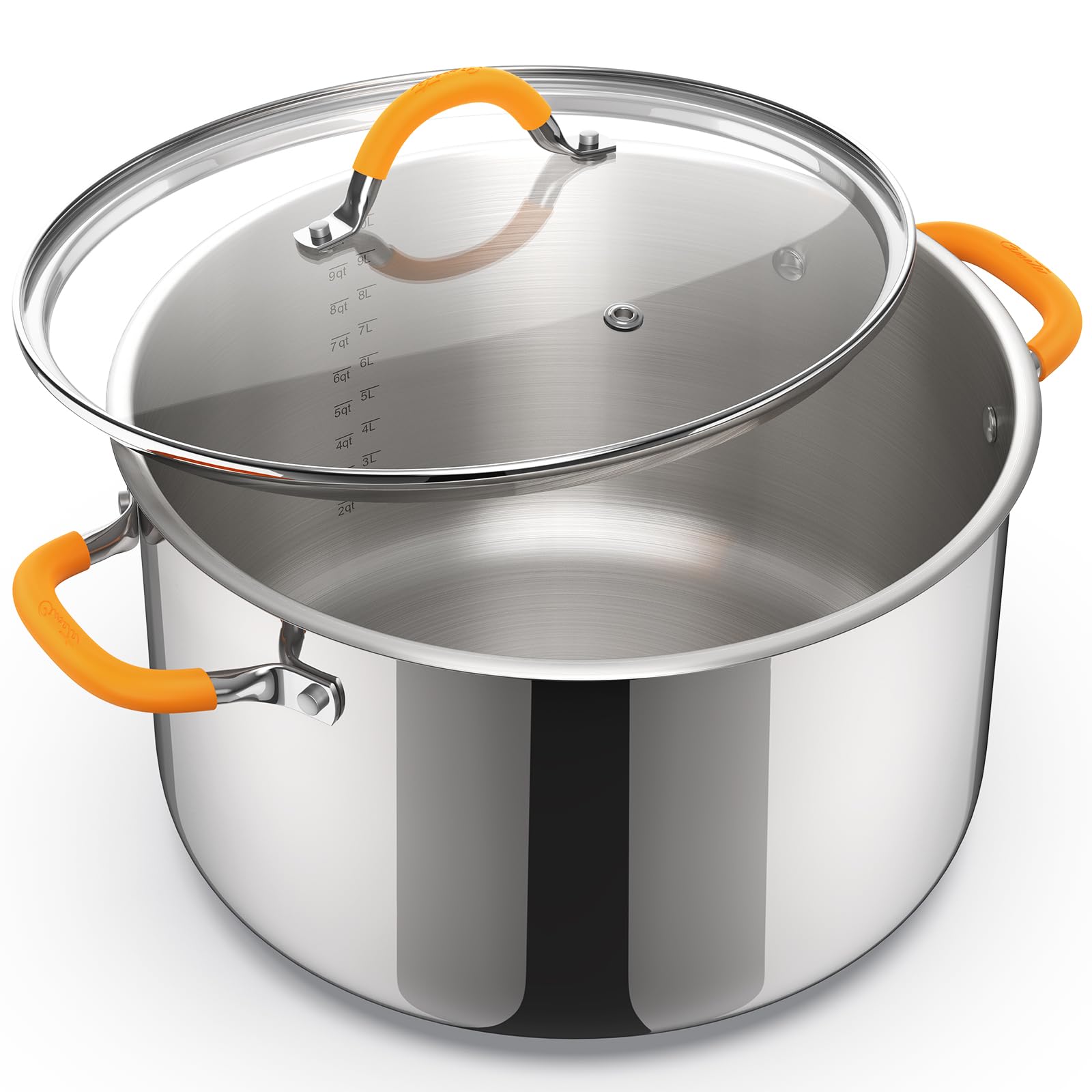 Stainless Steel Stock Pot with Lid, 11 qt / 10.41 L — Ciwete (view 2)