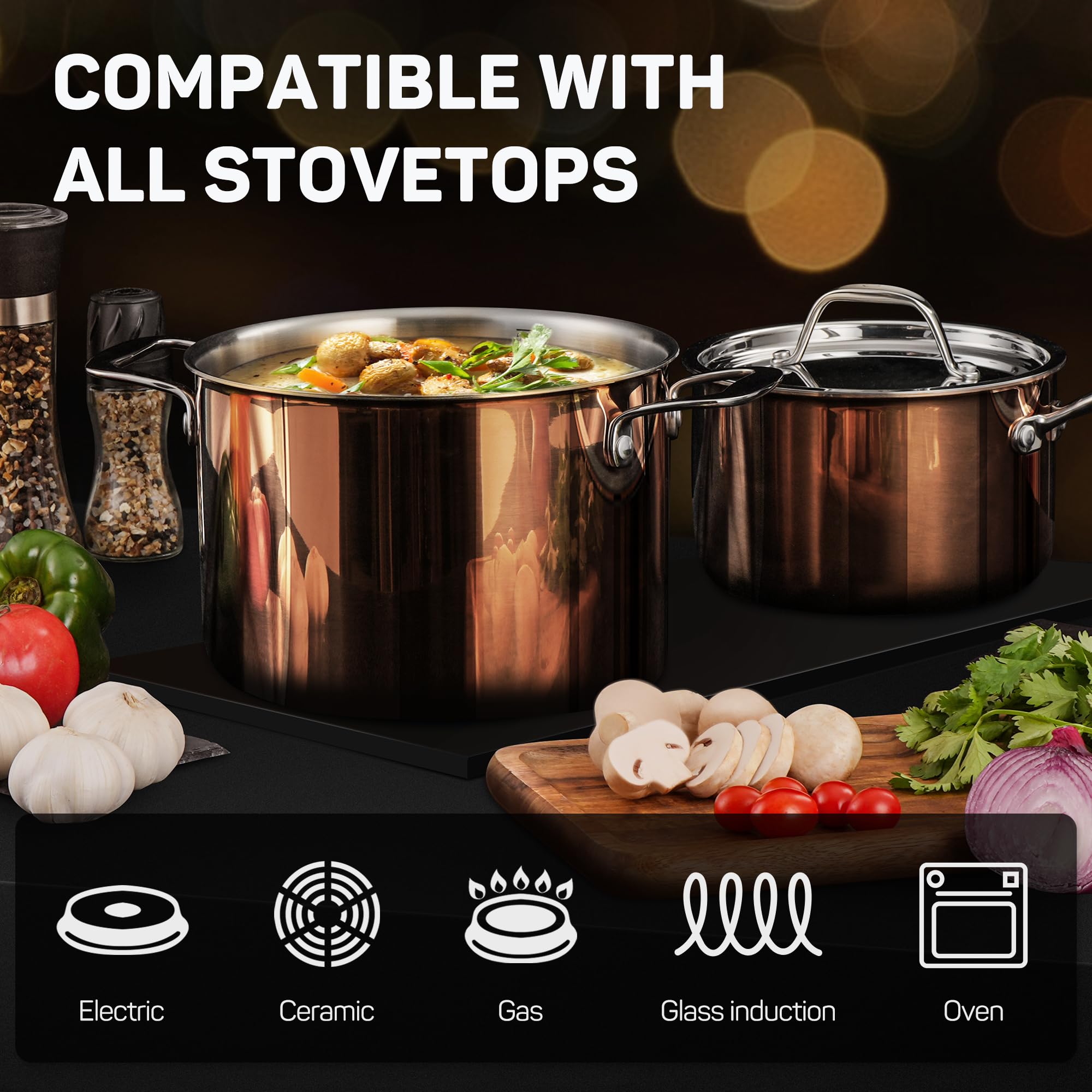 10-Piece Stainless Steel Cookware Set — Ciwete (view 3)