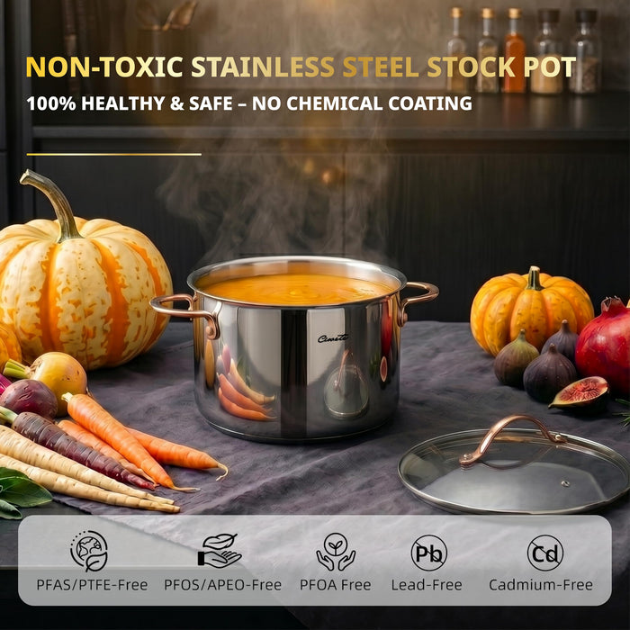 Stainless Steel Stock Pot with Lid, 8 qt / 7.57 L — Ciwete (view 4)