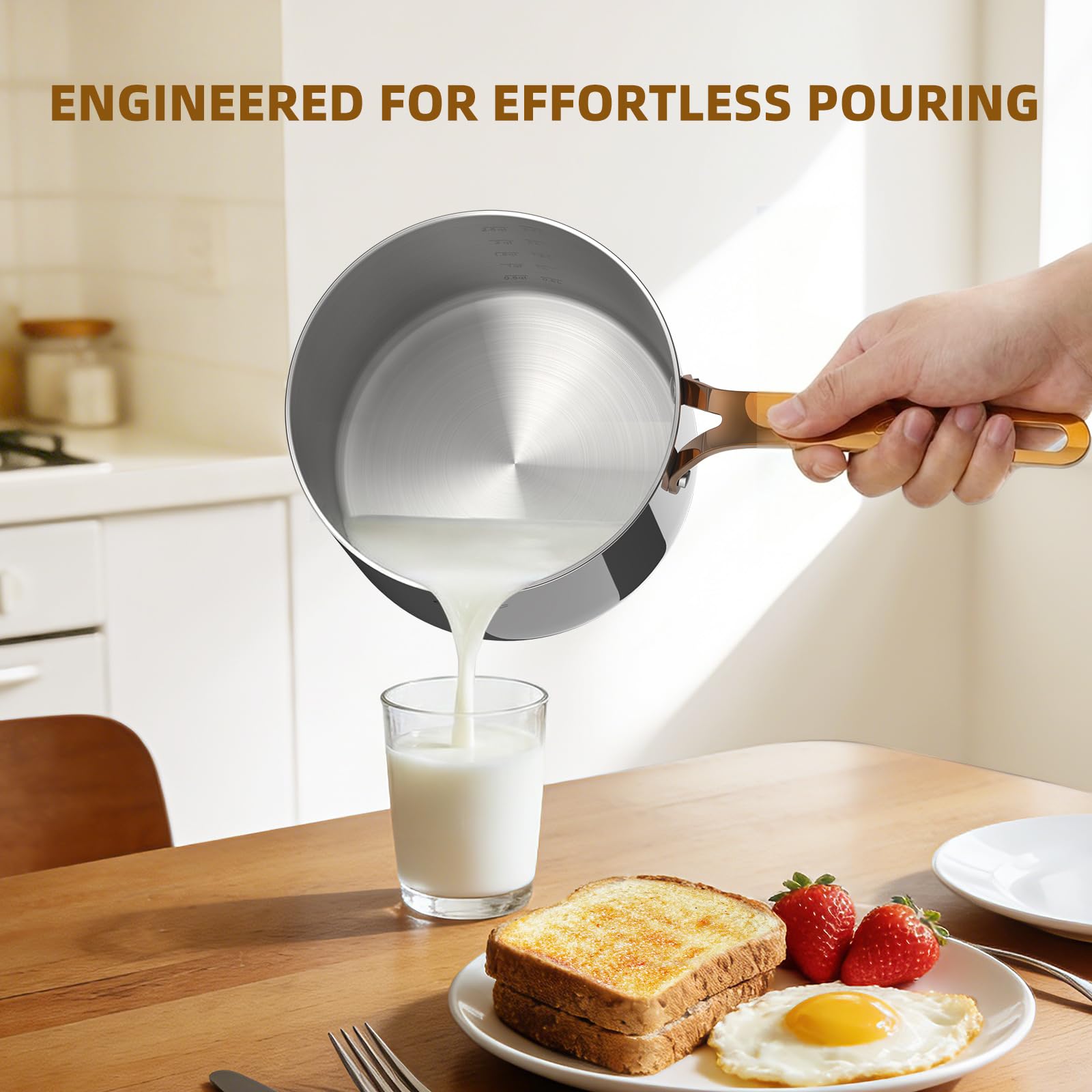 Stainless Steel Sauce Pan with Lid, 3 qt / 2.84 L — Ciwete (view 5)