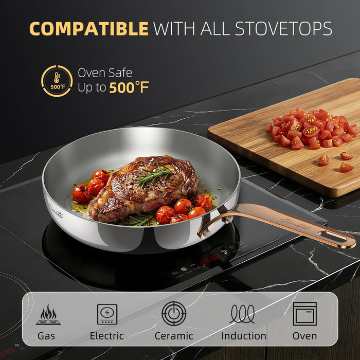 Stainless Steel Frying Pan, 9.5 in — Ciwete (view 5)