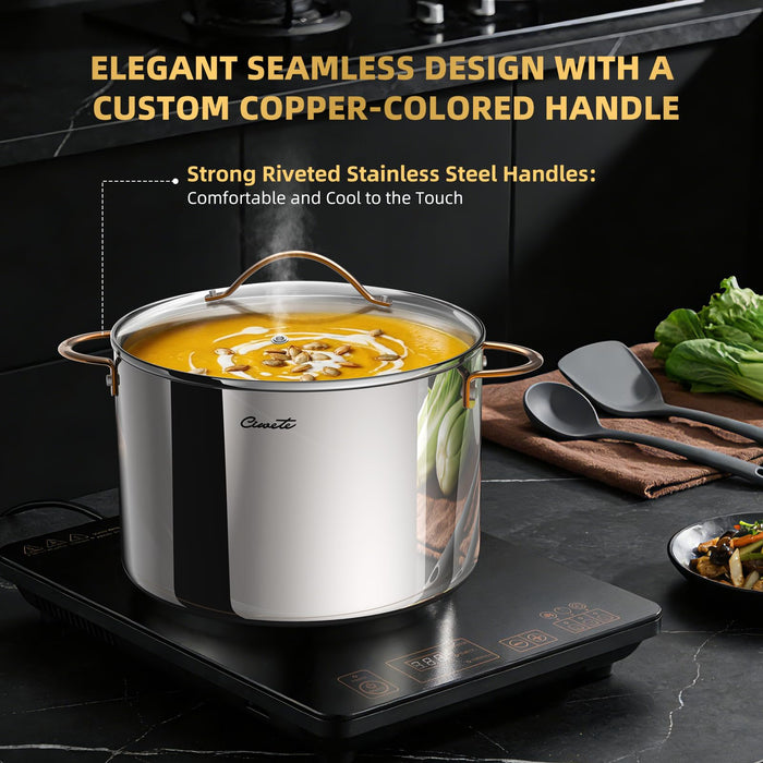 Stainless Steel Stock Pot with Lid, 12 qt / 11.36 L — Ciwete (view 6)
