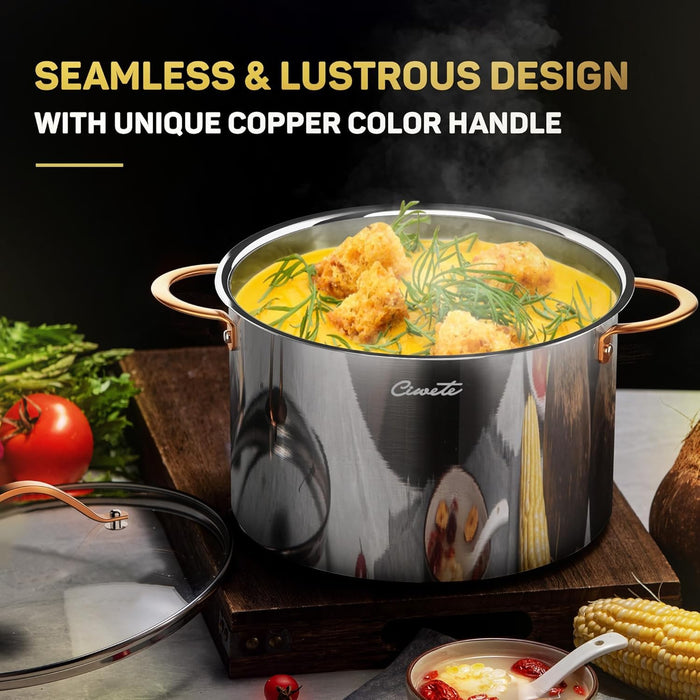 Stainless Steel Stock Pot with Lid, 12 qt / 11.36 L — Ciwete (view 7)